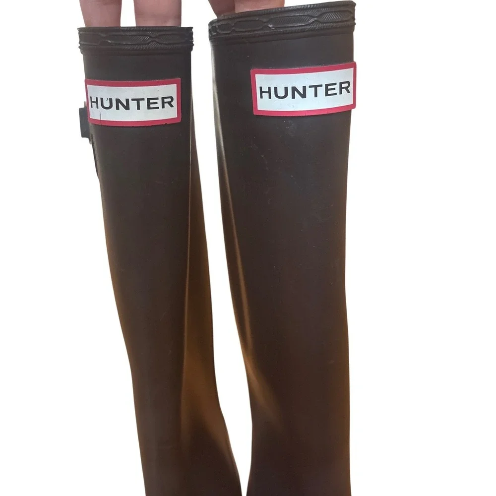 Hunter Huntress Rain Boots Unisex Black‎ Tall Waterproof Rubber SIZE 6M 7F
